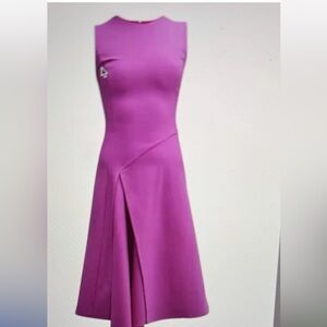 Oscar de la Renta Fuchsia Asymmetrical Strapless Gown